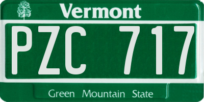 VT license plate PZC717