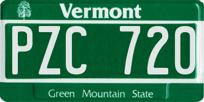 VT license plate PZC720