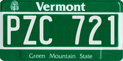 VT license plate PZC721