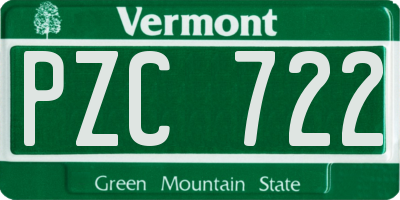 VT license plate PZC722