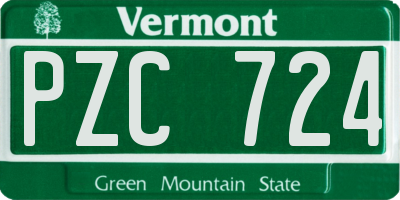 VT license plate PZC724