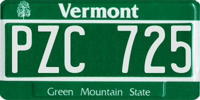 VT license plate PZC725