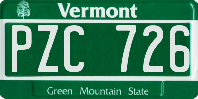 VT license plate PZC726