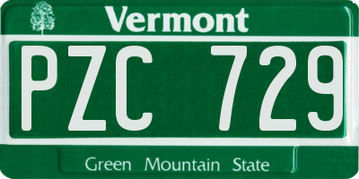 VT license plate PZC729
