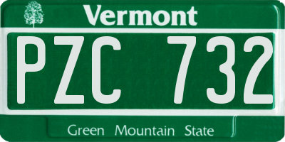 VT license plate PZC732