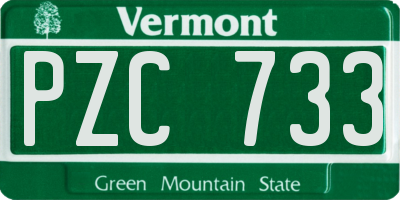 VT license plate PZC733
