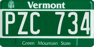VT license plate PZC734