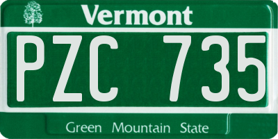 VT license plate PZC735
