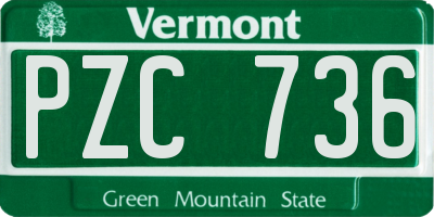 VT license plate PZC736
