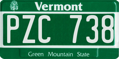 VT license plate PZC738
