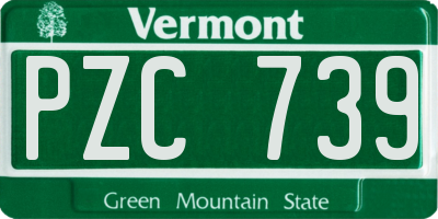 VT license plate PZC739