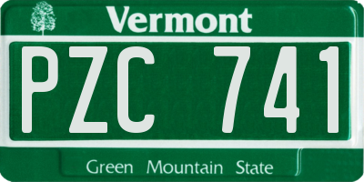 VT license plate PZC741
