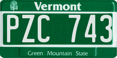 VT license plate PZC743