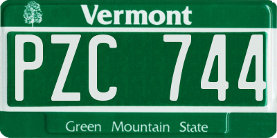 VT license plate PZC744