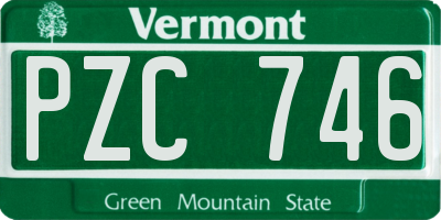 VT license plate PZC746
