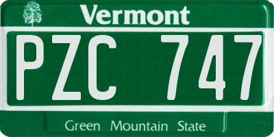 VT license plate PZC747
