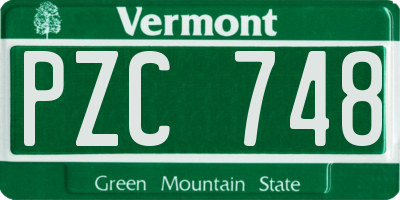 VT license plate PZC748