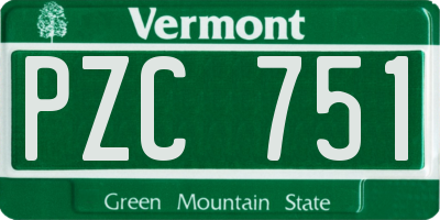 VT license plate PZC751