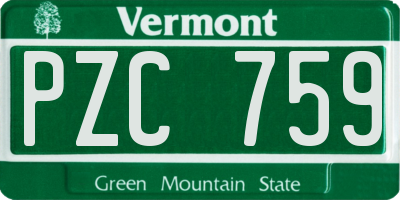 VT license plate PZC759