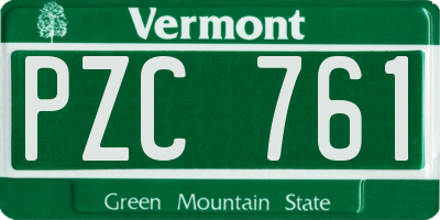 VT license plate PZC761
