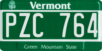 VT license plate PZC764