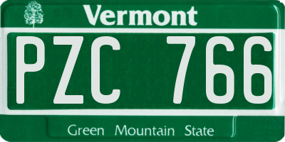 VT license plate PZC766