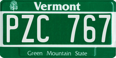 VT license plate PZC767