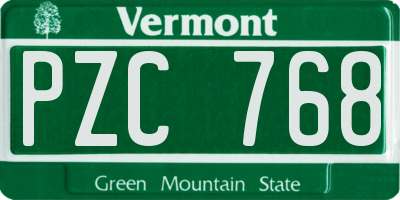 VT license plate PZC768