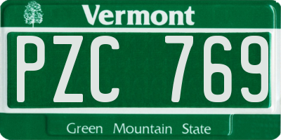 VT license plate PZC769