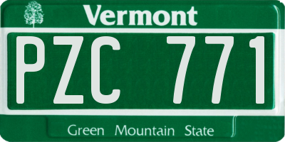 VT license plate PZC771
