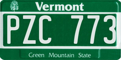 VT license plate PZC773