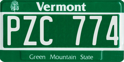 VT license plate PZC774