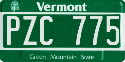 VT license plate PZC775