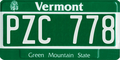 VT license plate PZC778