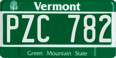 VT license plate PZC782