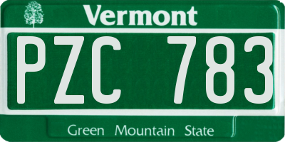 VT license plate PZC783