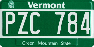 VT license plate PZC784