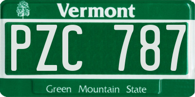 VT license plate PZC787