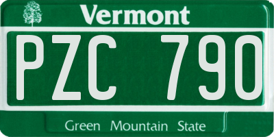 VT license plate PZC790