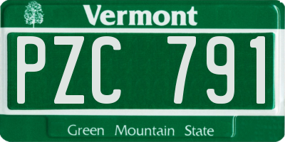 VT license plate PZC791