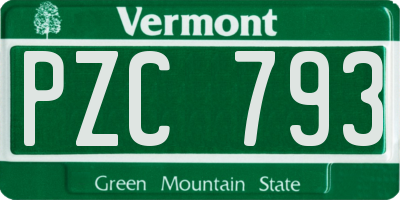 VT license plate PZC793