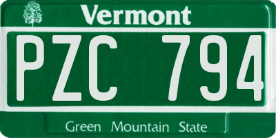 VT license plate PZC794