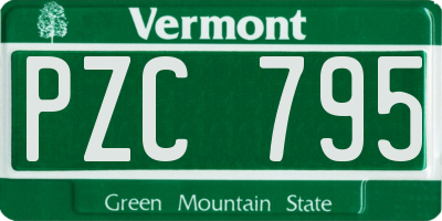 VT license plate PZC795