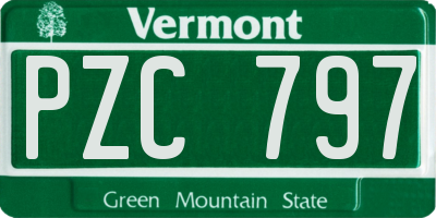 VT license plate PZC797