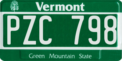VT license plate PZC798