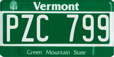 VT license plate PZC799