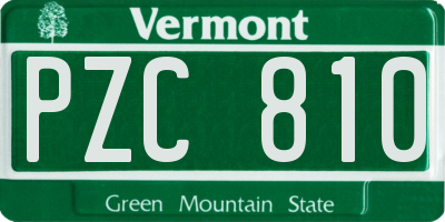 VT license plate PZC810