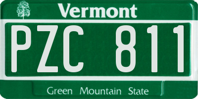 VT license plate PZC811