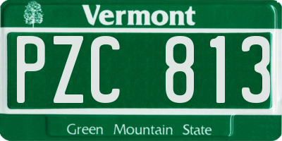 VT license plate PZC813