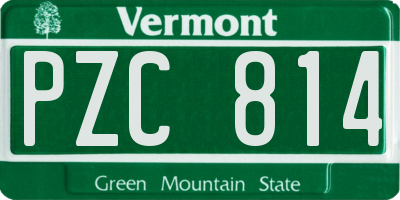 VT license plate PZC814